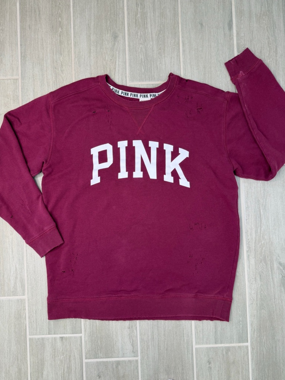 Victoria's Secret PINK Maroon Crewneck Sweatshirt